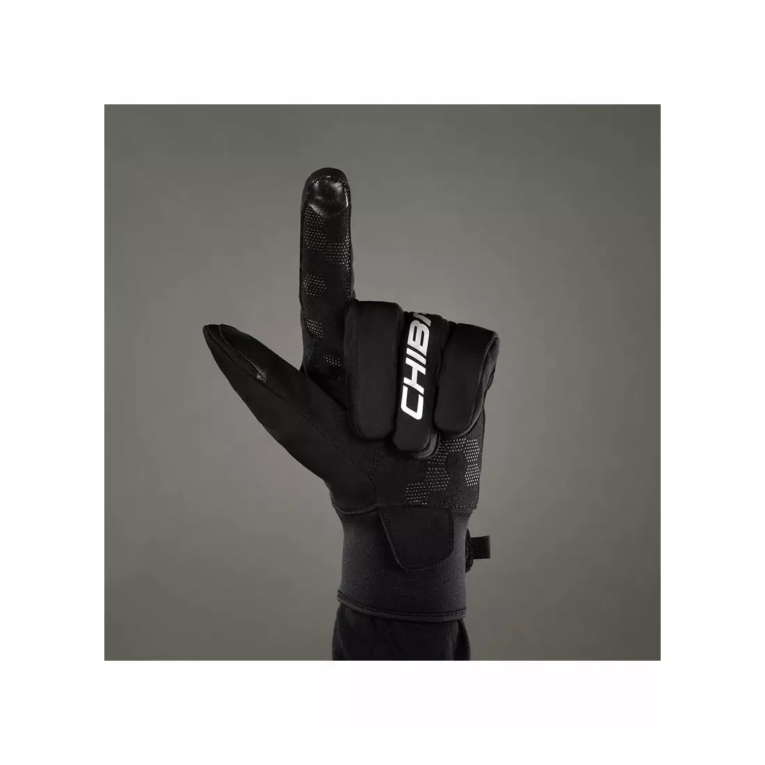 CHIBA CLASSIC zimní cyklistické rukavice, černá a stříbrná