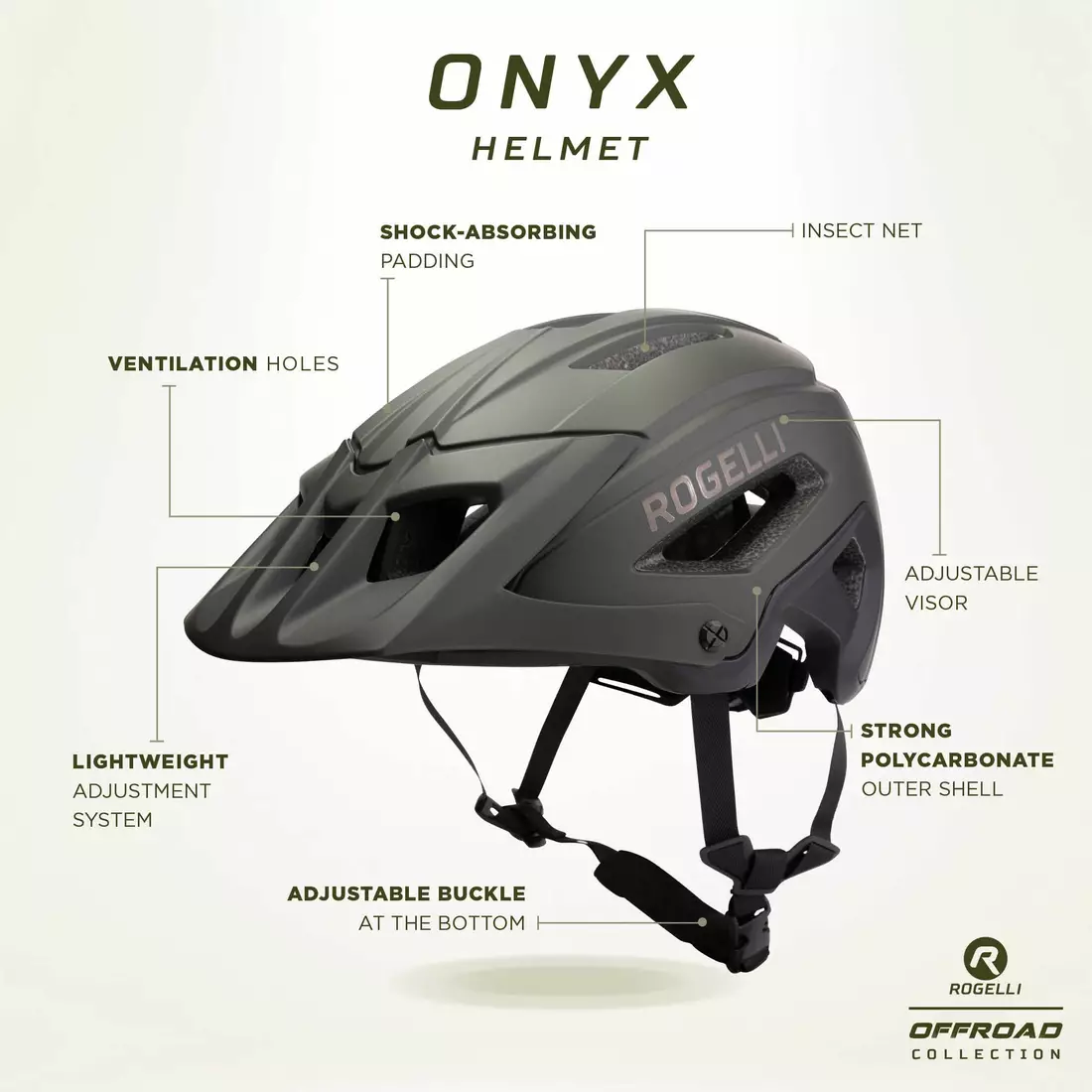 Cyklistická přilba Rogelli MTB ONYX zelená