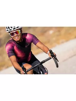 Dámský cyklistický dres Rogelli AURORA vínové a korálové barvy