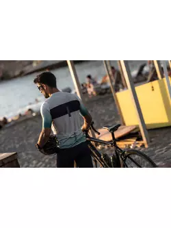 Rogelli DAWN pánský cyklistický dres, béžová a tyrkysová