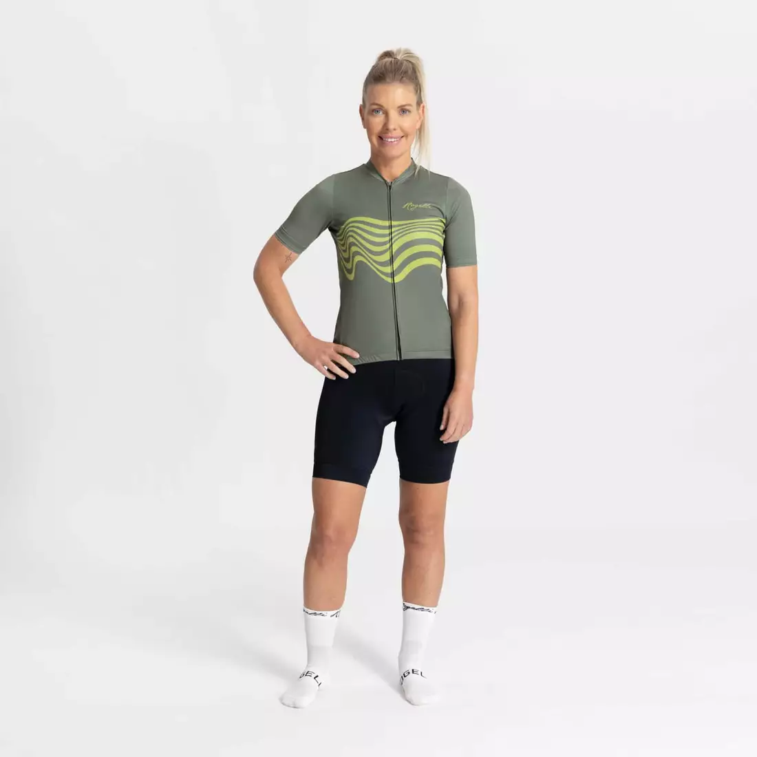 Rogelli DIAGA dámský cyklistický dres, zeleno-zlatá