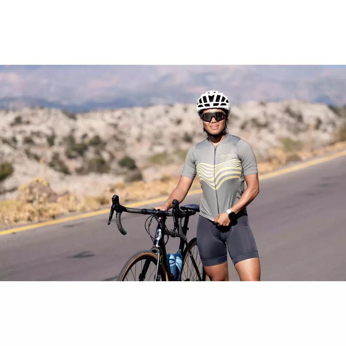 Rogelli DIAGA dámský cyklistický dres, zeleno-zlatá