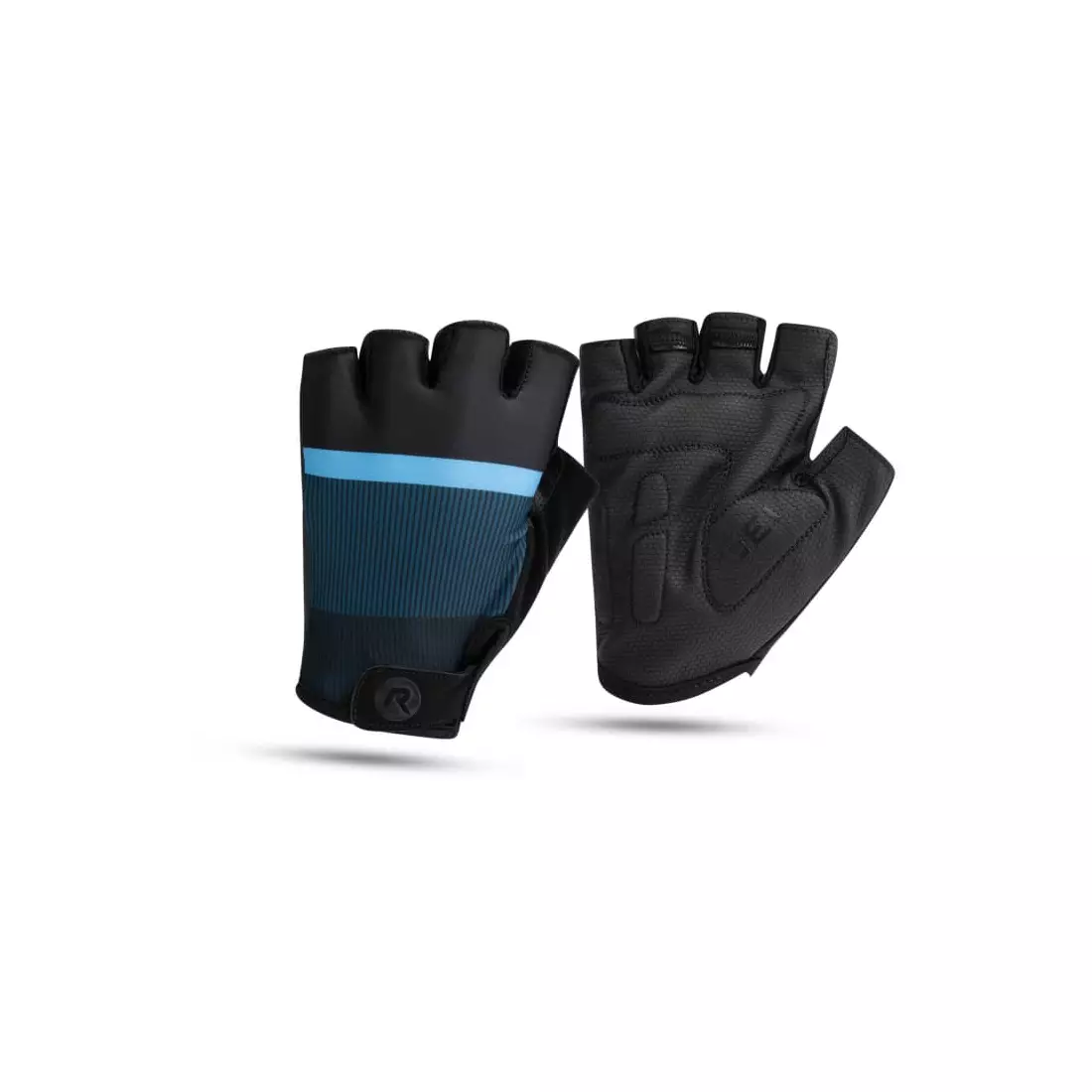 Rogelli HERO II cyklistické rukavice, černá a modrá