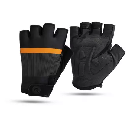 Rogelli HERO II cyklistické rukavice, černá a oranžová