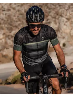 Rogelli HERO II pánský cyklistický dres, černá a zelená