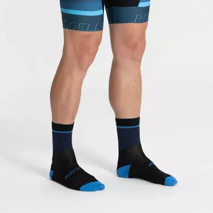 Rogelli HERO II cyklistické/sportovní ponožky, černá a modrá