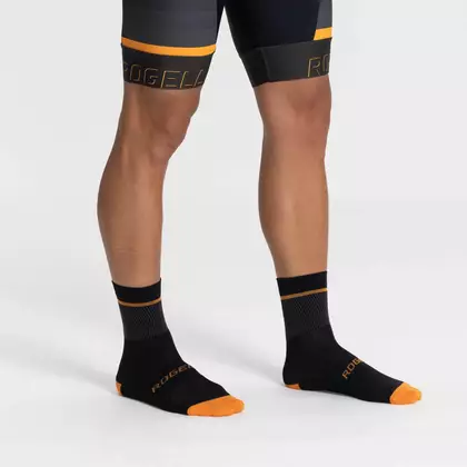 Rogelli HERO II cyklistické/sportovní ponožky, černá a oranžová