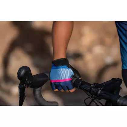 Rogelli IMPRESS II dámské cyklistické rukavice, modrý