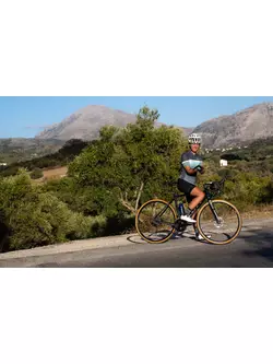 Rogelli IMPRESS II dámský cyklistický dres, tyrkysově-žluto-šedá