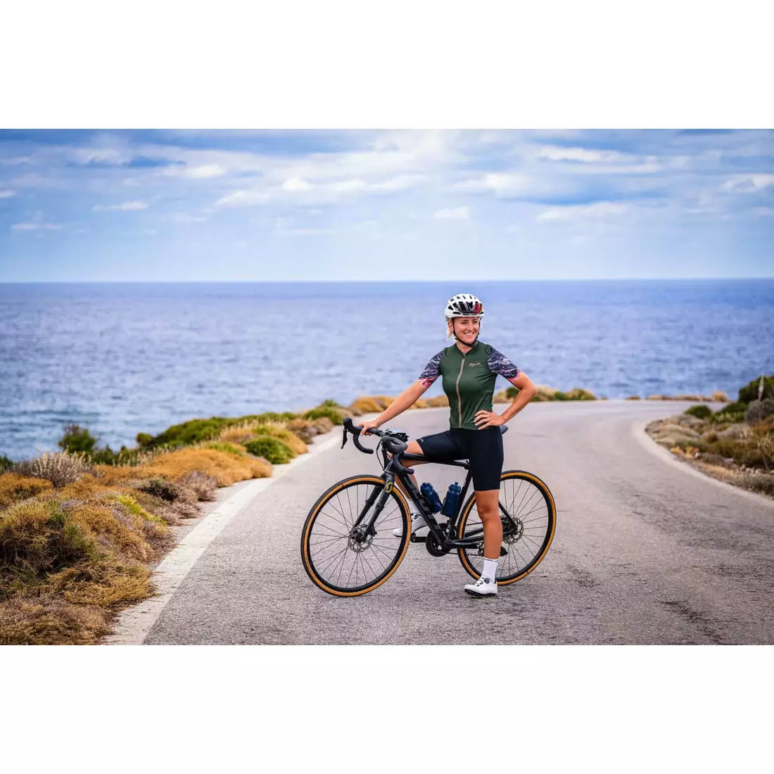 Rogelli LIQUID dámský cyklistický dres, zeleno-korálový