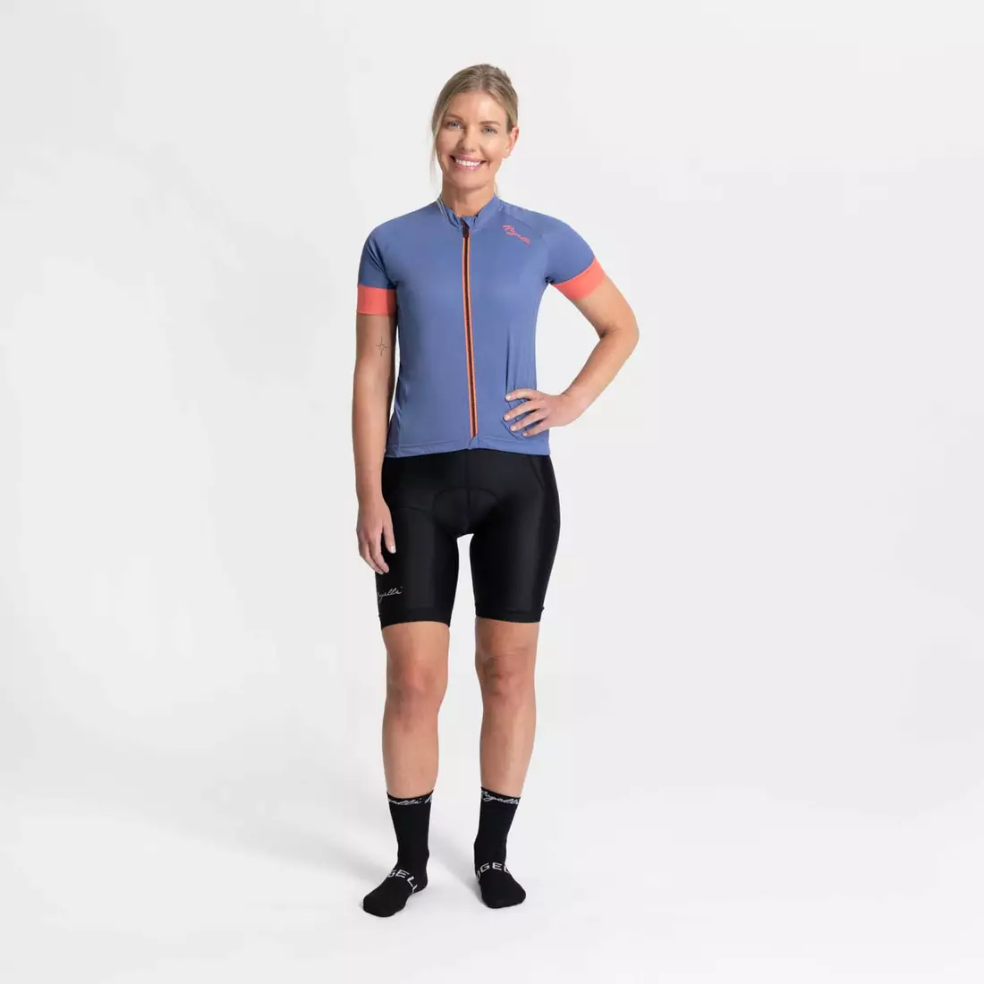 Rogelli MODESTA dámský cyklistický dres, modro-korálový