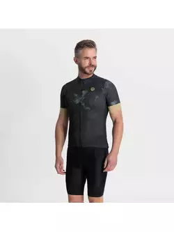 Rogelli NEBULA pánský cyklistický dres, khaki-zlatá