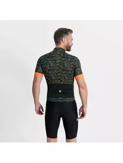 Rogelli RUBIK pánský cyklistický dres, khaki-oranžová