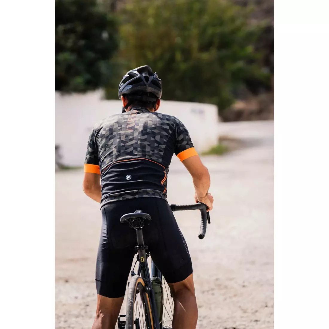 Rogelli RUBIK pánský cyklistický dres, khaki-oranžová