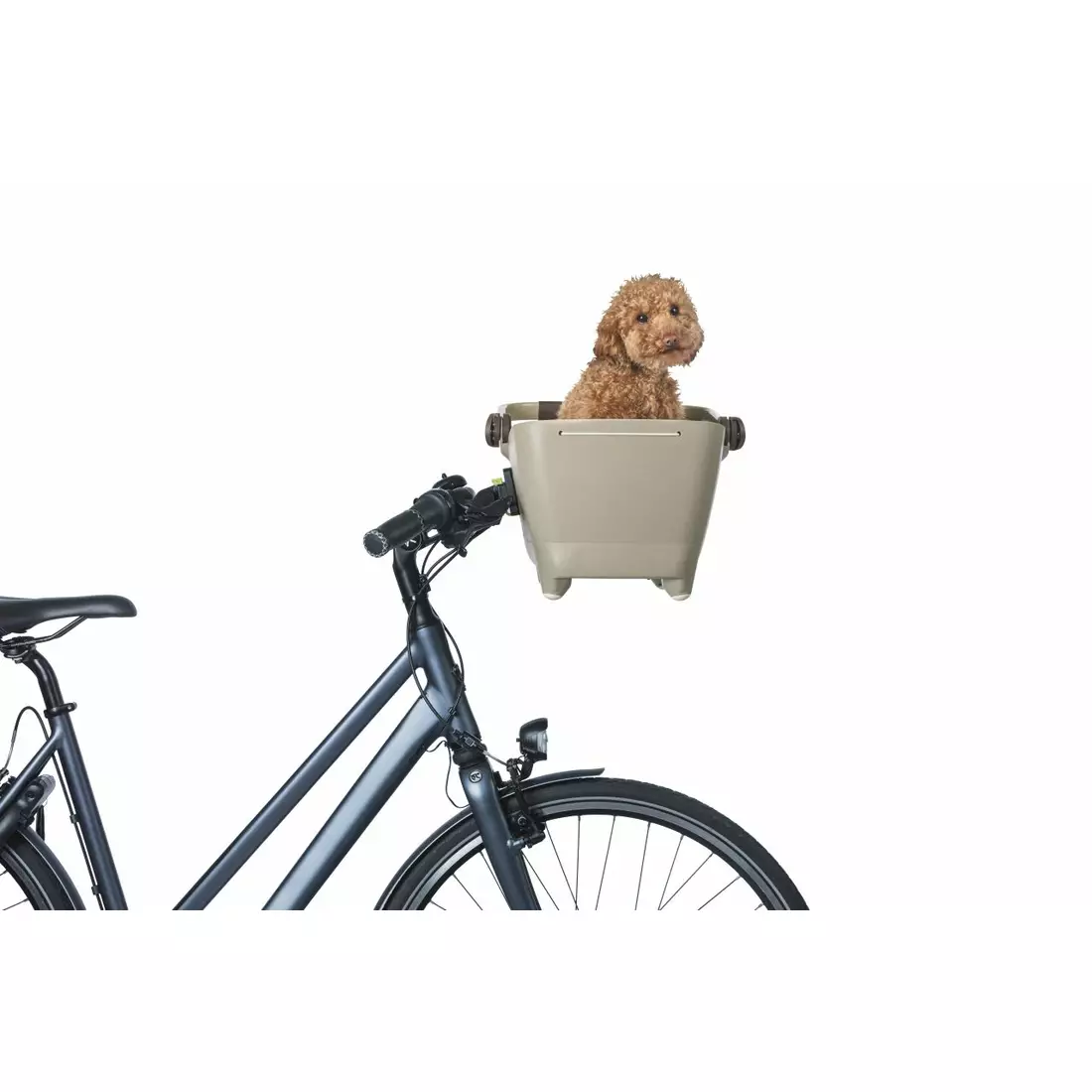 BASIL BUDDY KF přední košík na kolo pro psa s polštářkem, hnědá
