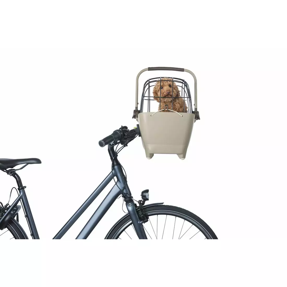 BASIL BUDDY KF přední košík na kolo pro psa s polštářkem, hnědá