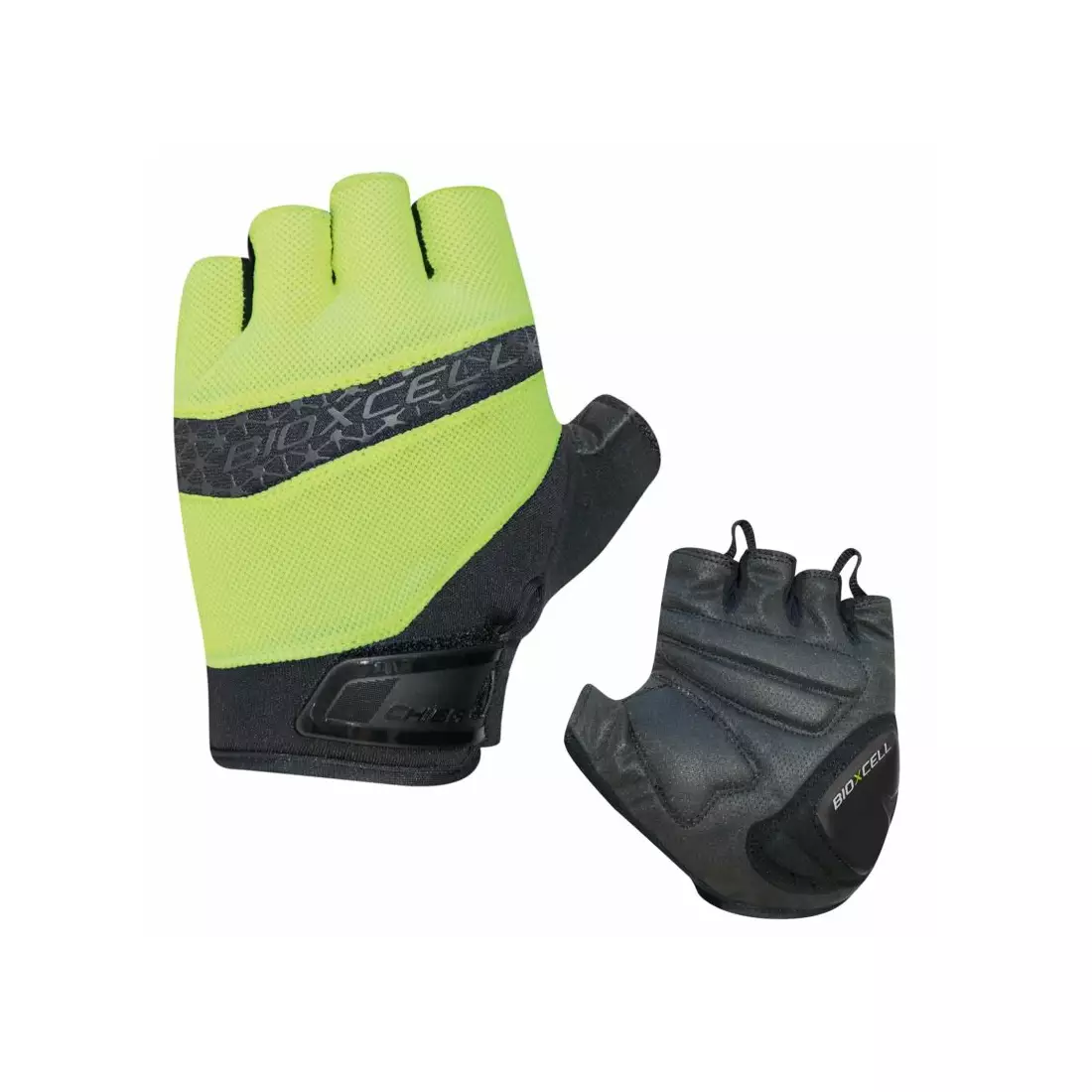 CHIBA BIOXCELL PRO cyklistické rukavice, černo-fluor