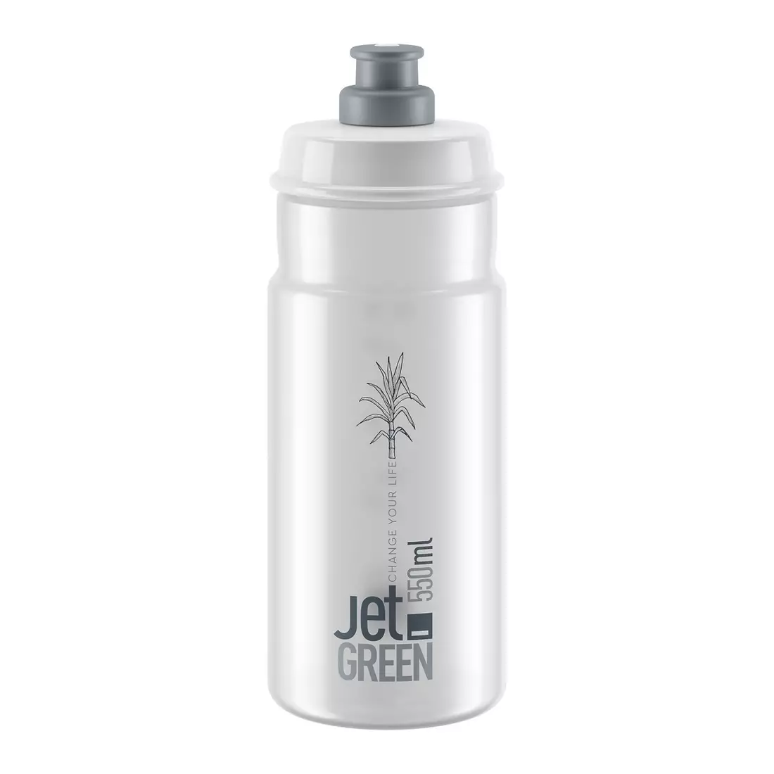 ELITE JET GREEN cyklistická láhev na vodu 550 ml, clear