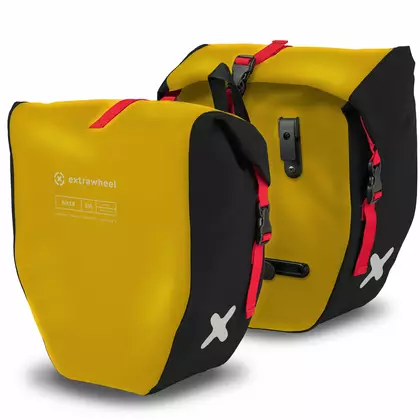 EXTRAWHEEL BIKER POLYESTER zadní kufry na kolo, žlutá a černá 50 L