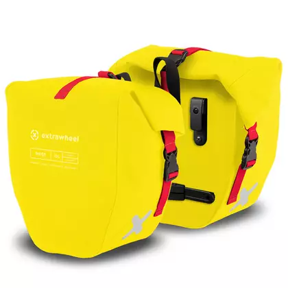 EXTRAWHEEL RIDER PREMIUM CORDURA brašna na kolo na nosič zavazadel, žlutá 2x15 L