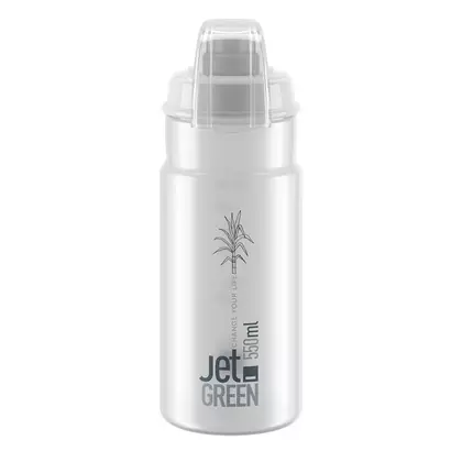Elite cyklistická láhev na vodu Bottle Jet 550ml, průhledná mléčná, šedé logo EL0201105