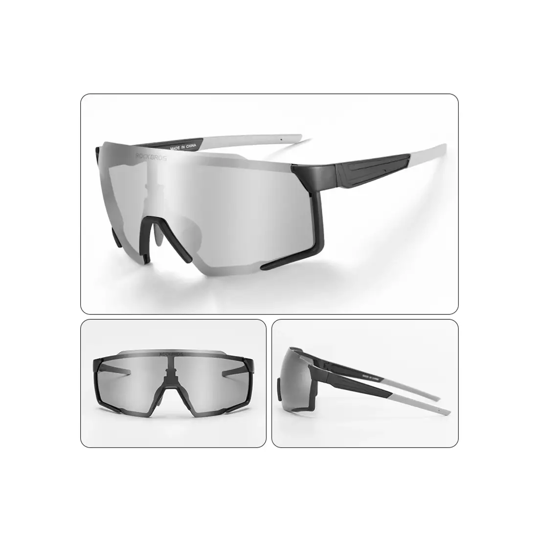 RockBros SP22BK Cyklistické / sportovní brýle Polarizované, černá a šedá