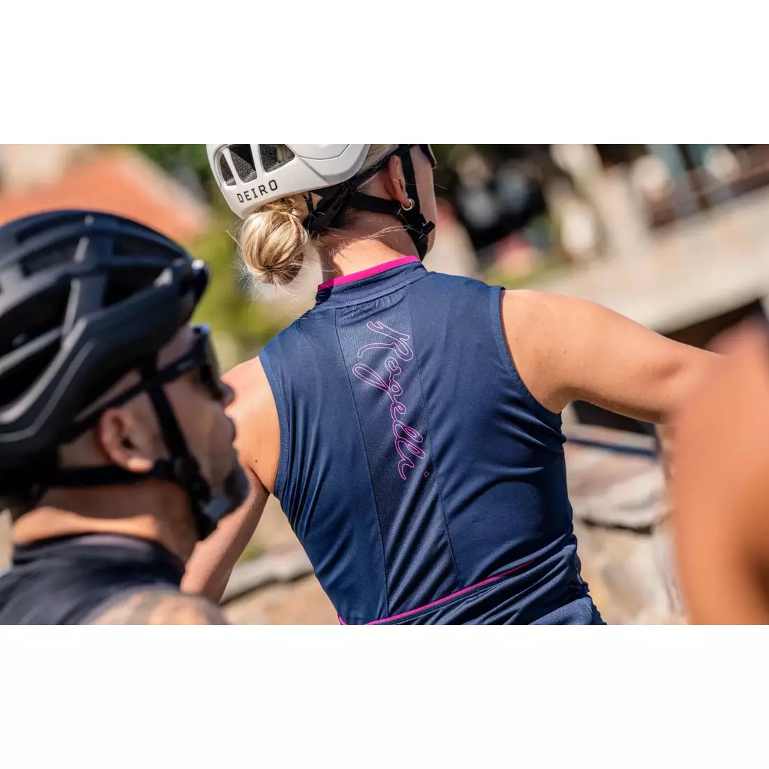 Rogelli ESSENTIAL dámská cyklistická vesta, tmavě modrá a růžová