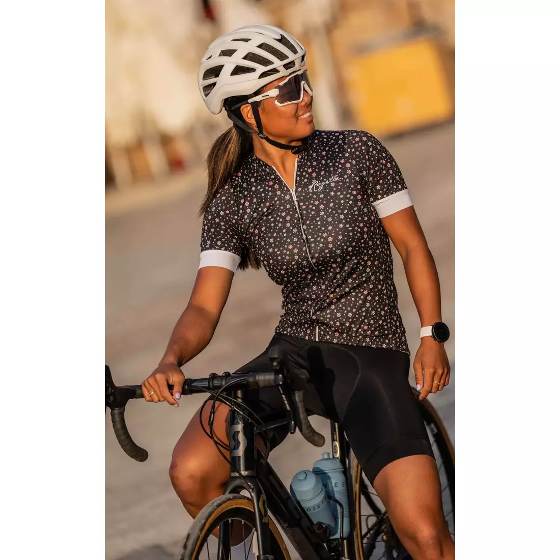 Rogelli LILY dámský cyklistický dres, Černý a bílý