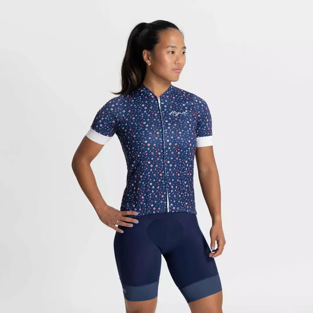 Rogelli LILY dámský cyklistický dres, modrá a bílá