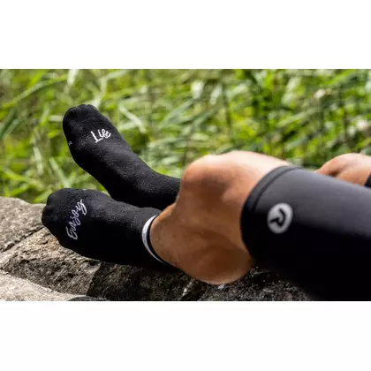 Rogelli CASUAL STRIPE cyklistické ponožky černé