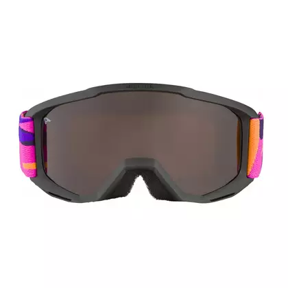 Lyžařské/snowboardové brýle ALPINA, dětské JUNIOR PINEY ČERNORŮŽOVÉ MATNÉ sklo ORANŽOVÉ S2
