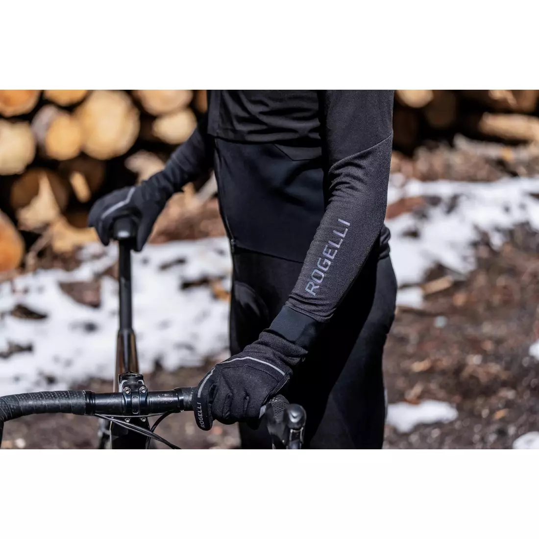 Cyklistická bunda Rogelli, zimní DISTANCE, černá