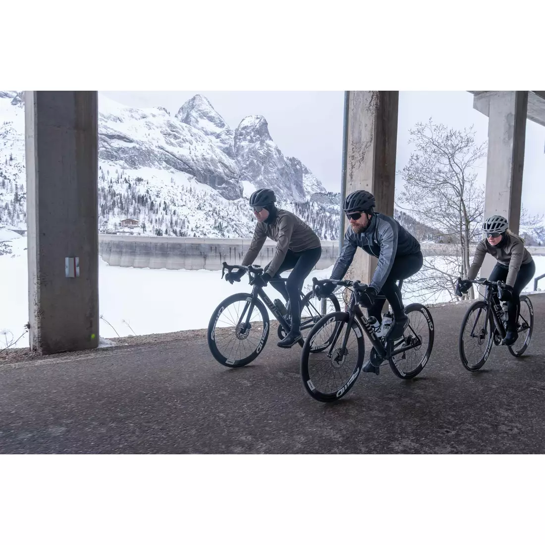 Cyklistická bunda Rogelli, zimní FREEZE, šedá