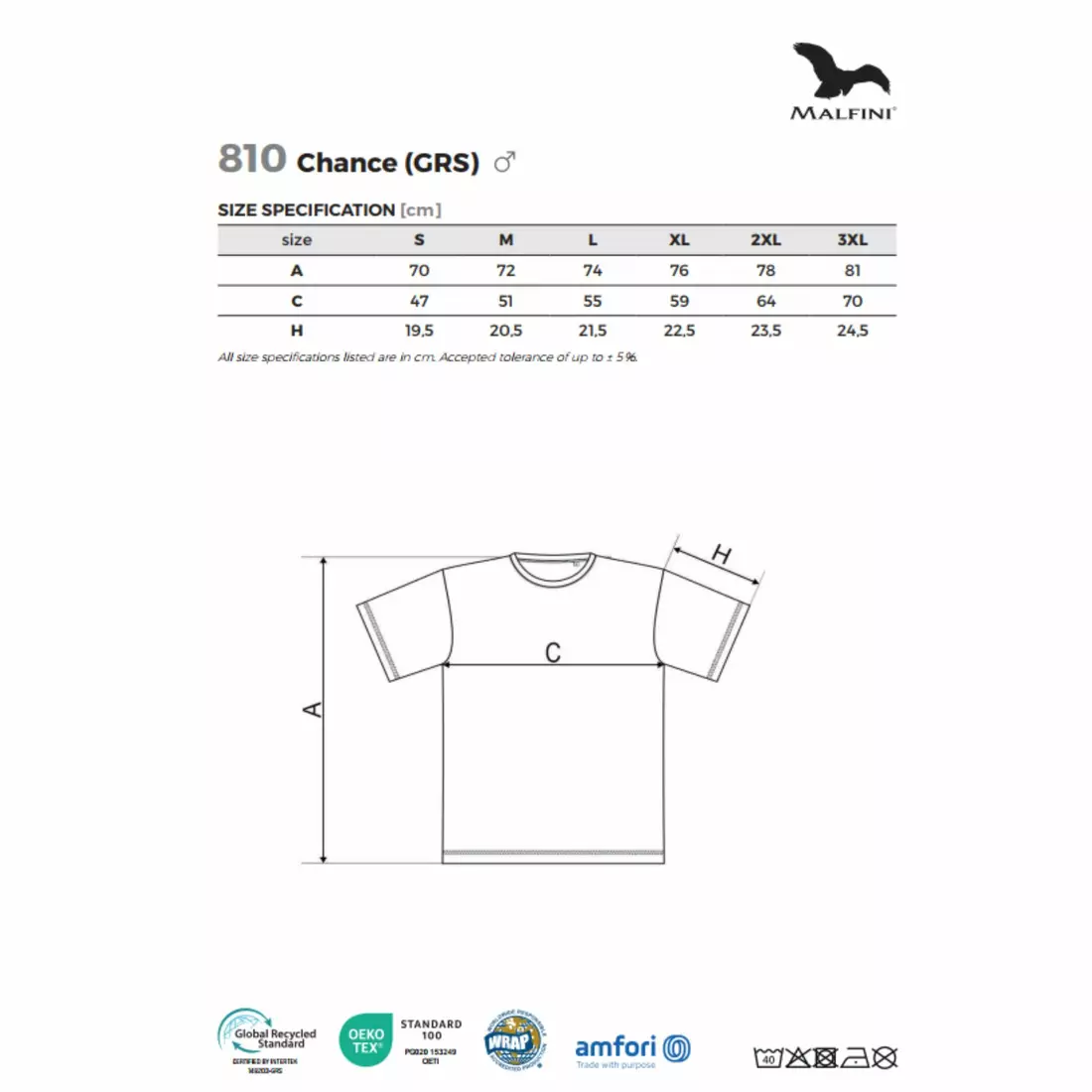 MALFINI CHANCE GRS Pánské sportovní tričko, krátký rukáv, mikro polyester z recyklovaných materiálů, černá melírovaná 810M113