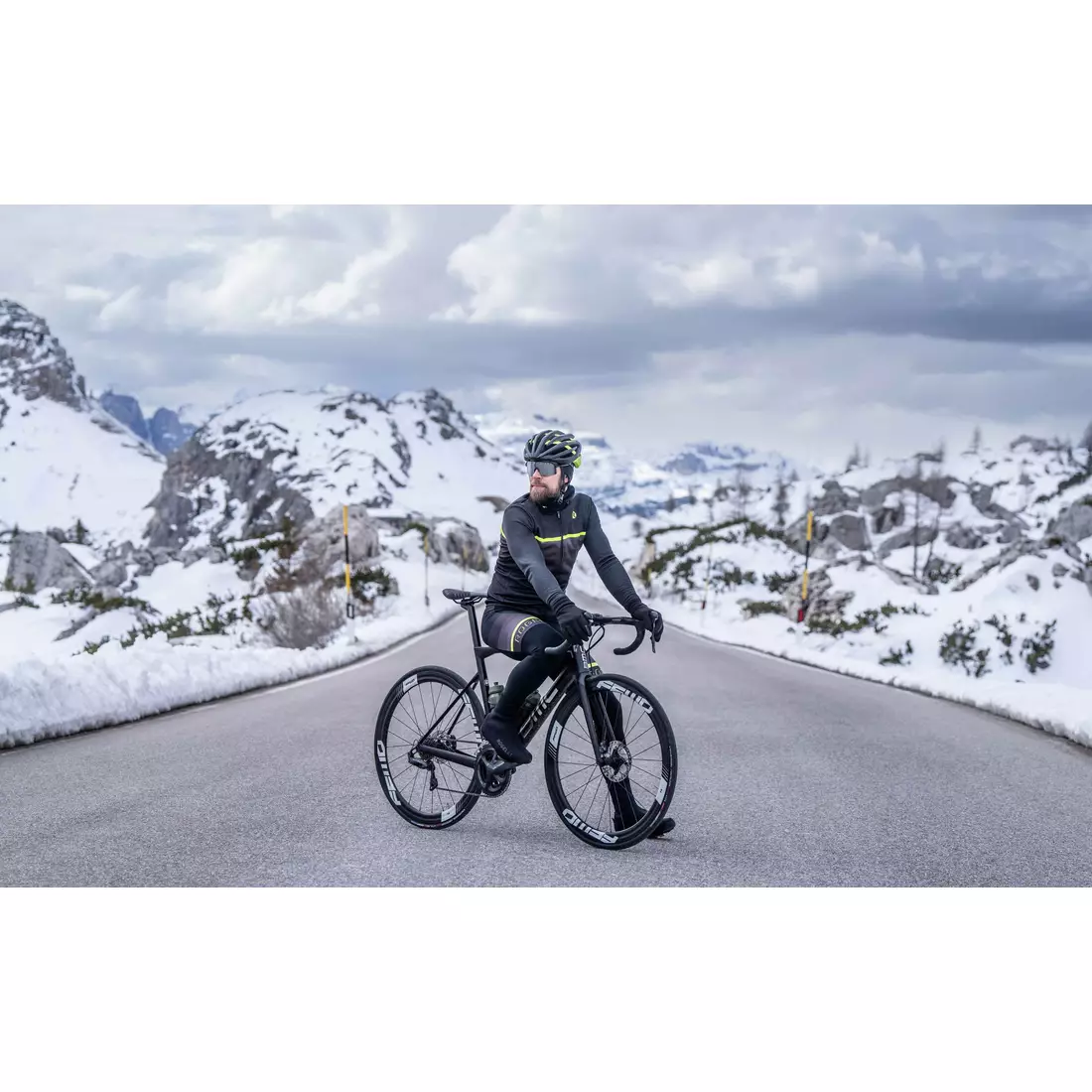 Rogelli zimní cyklistická bunda HERO II černo-fluor