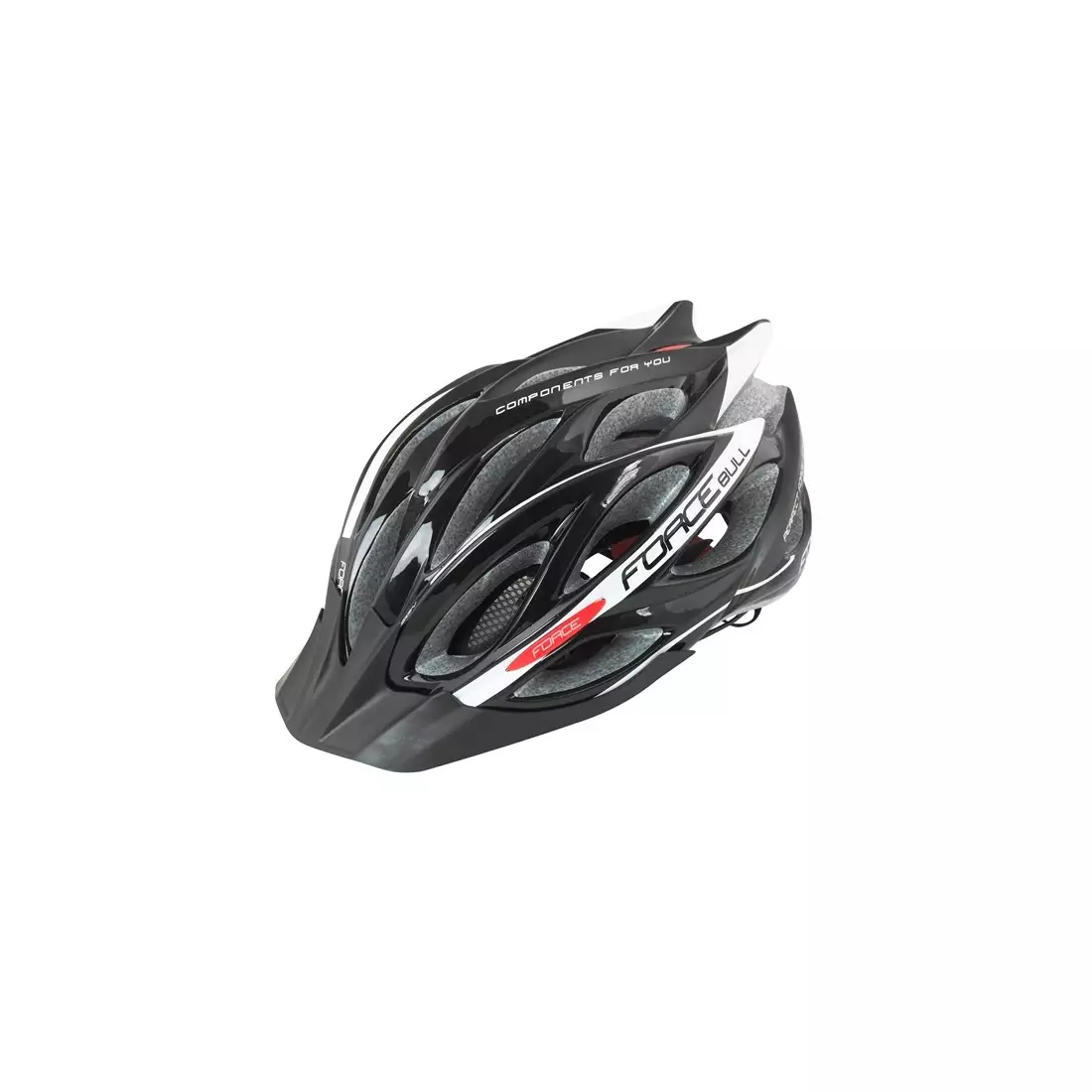 FORCE BULL černá a bílá cyklistická helma