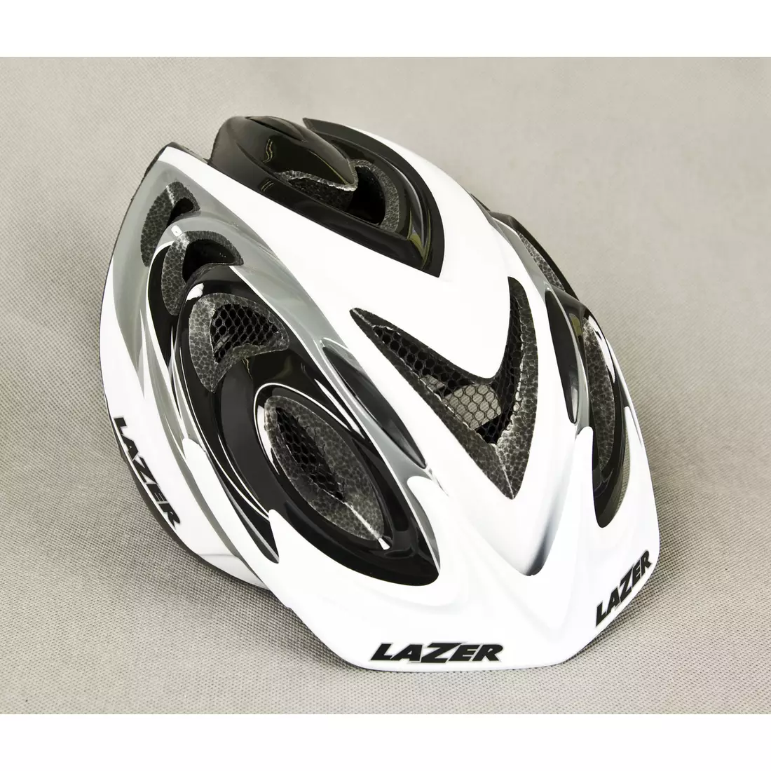 LAZER - MTB cyklistická přilba 2X3M, barva: šedo bílá černá