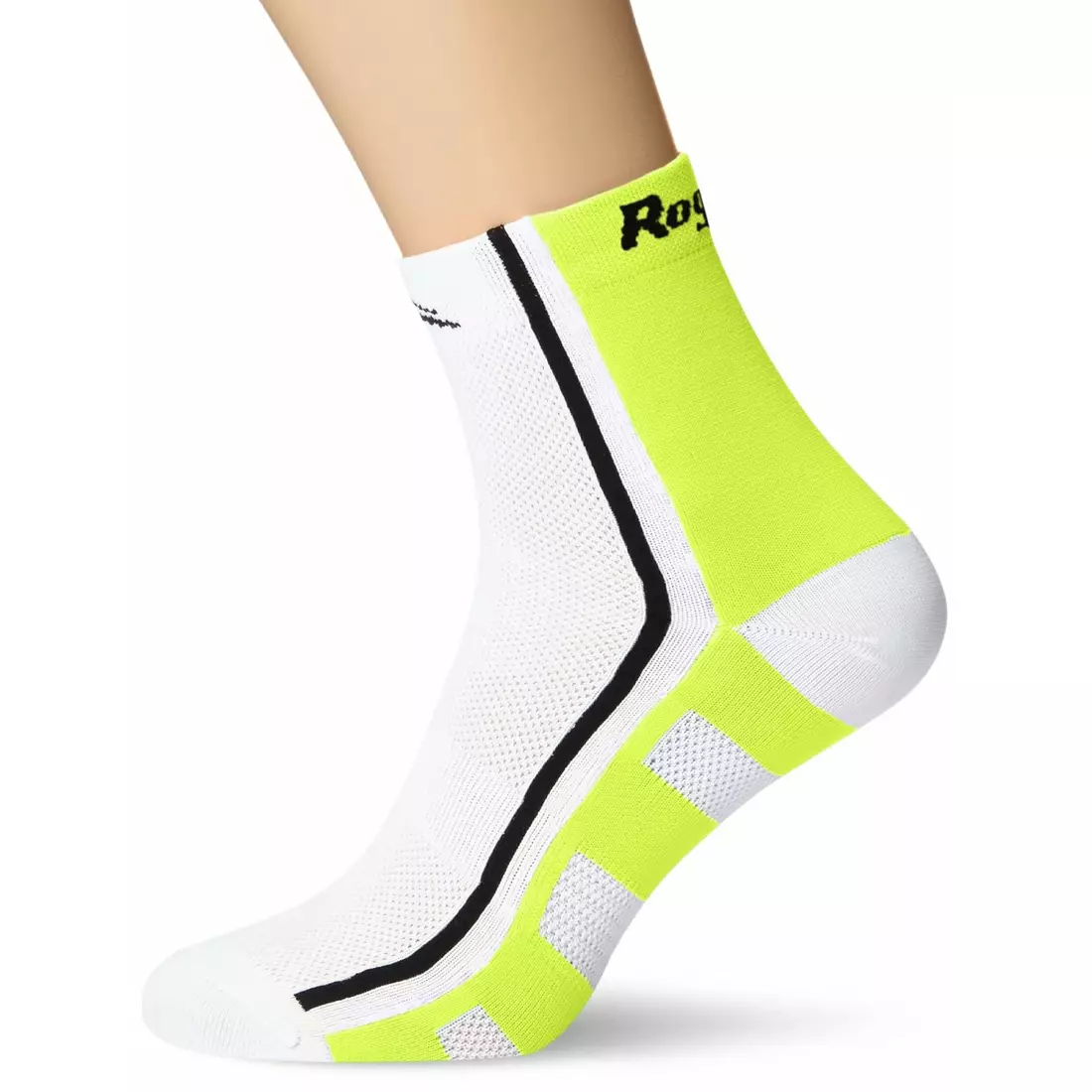 ROGELLI RCS-04 bílo-fluorové cyklistické ponožky
