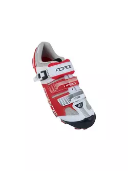 Cyklistické boty FORCE MTB HARD 94062 bílá a červená