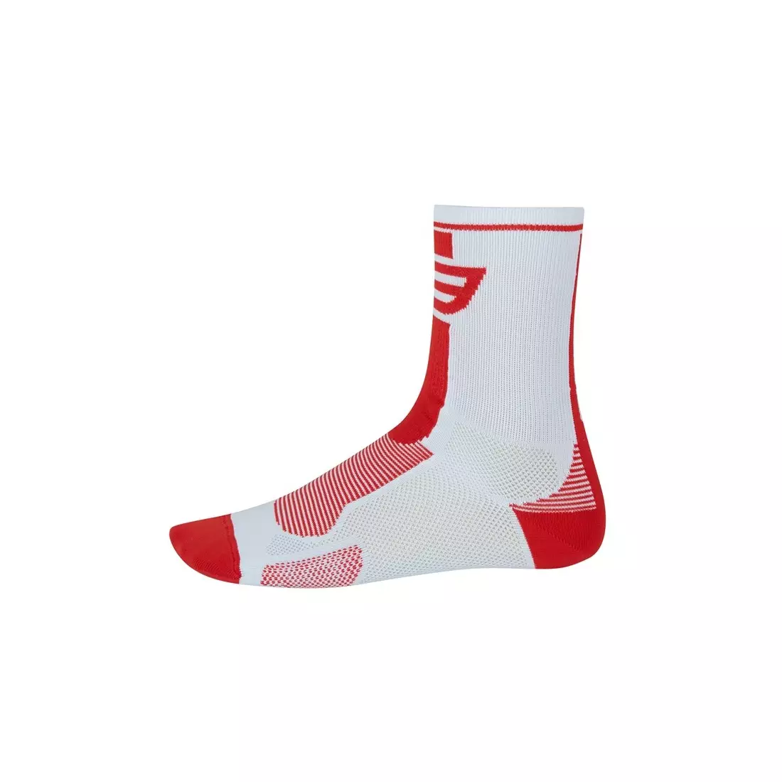 FORCE LONG bílé a červené sportovní ponožky