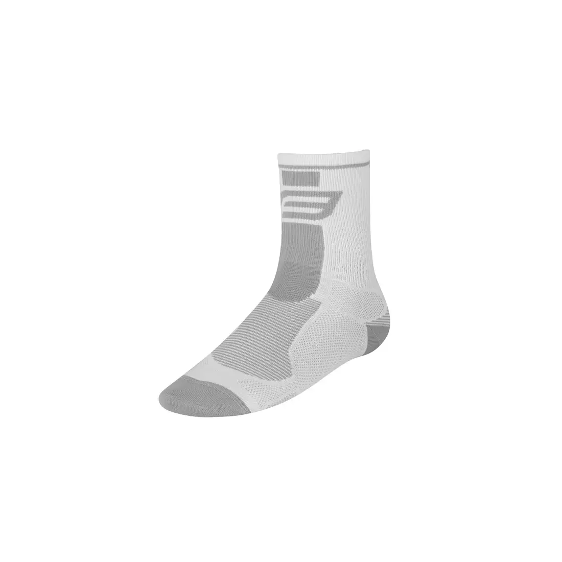 FORCE LONG bílé a šedé sportovní ponožky