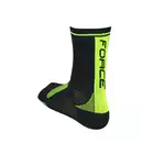 FORCE LONG černo-fluorové sportovní ponožky