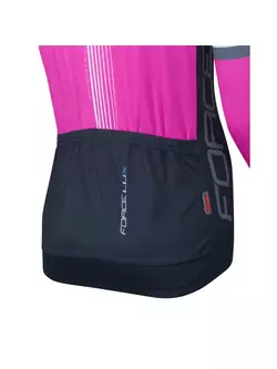 FORCE LUX dámský cyklistický dres dlouhý rukáv černo-růžový 900142