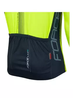 FORCE LUX pánský cyklistický dres dlouhý rukáv černo-fluor 900141