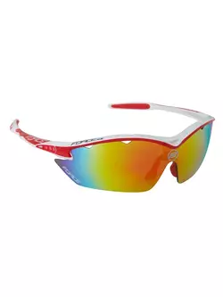 FORCE RON Cyklistické/sportovní brýle bílá a červená 91011 vyměnitelná skla