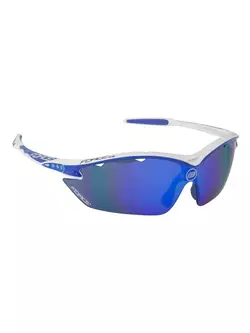 FORCE RON Sportovní/cyklistické brýle bílá a modrá 91010 vyměnitelná skla