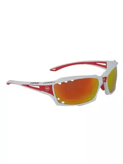 FORCE VISION Cyklistické/sportovní brýle bílá a červená 90971 vyměnitelná skla