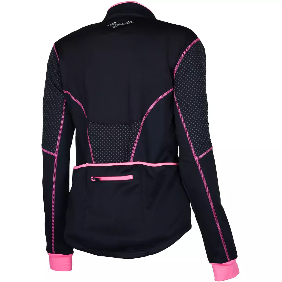 ROGELLI CAMILLA dámská zimní softshellová cyklistická bunda, černo-růžová 010.303