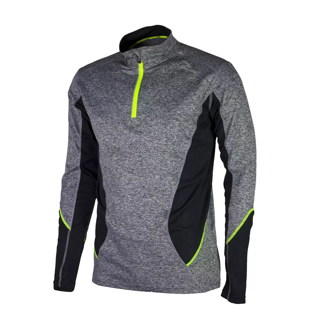 ROGELLI RUN HARTFORD 830.636 - pánské běžecké triko s dlouhým rukávem, barva: fluor šedá
