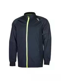 ROGELLI RUN STANTON 800.803 - pánská nepromokavá běžecká bunda, barva: černo-fluorová